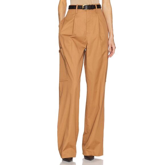Helsa Paperbag Cargo Pants Pleated Wide Leg Utility Streetwear Y2K Caramel Small - Picture 1 of 16